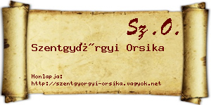 Szentgyörgyi Orsika névjegykártya